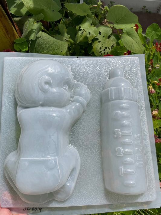 BABY SHOWER MOLD, baby and bottle molde, BEBÉ CON BIBERÓN